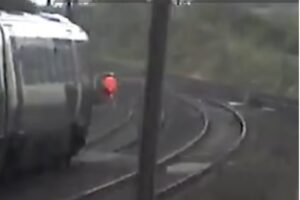 1745301887 near miss captured by another passing train